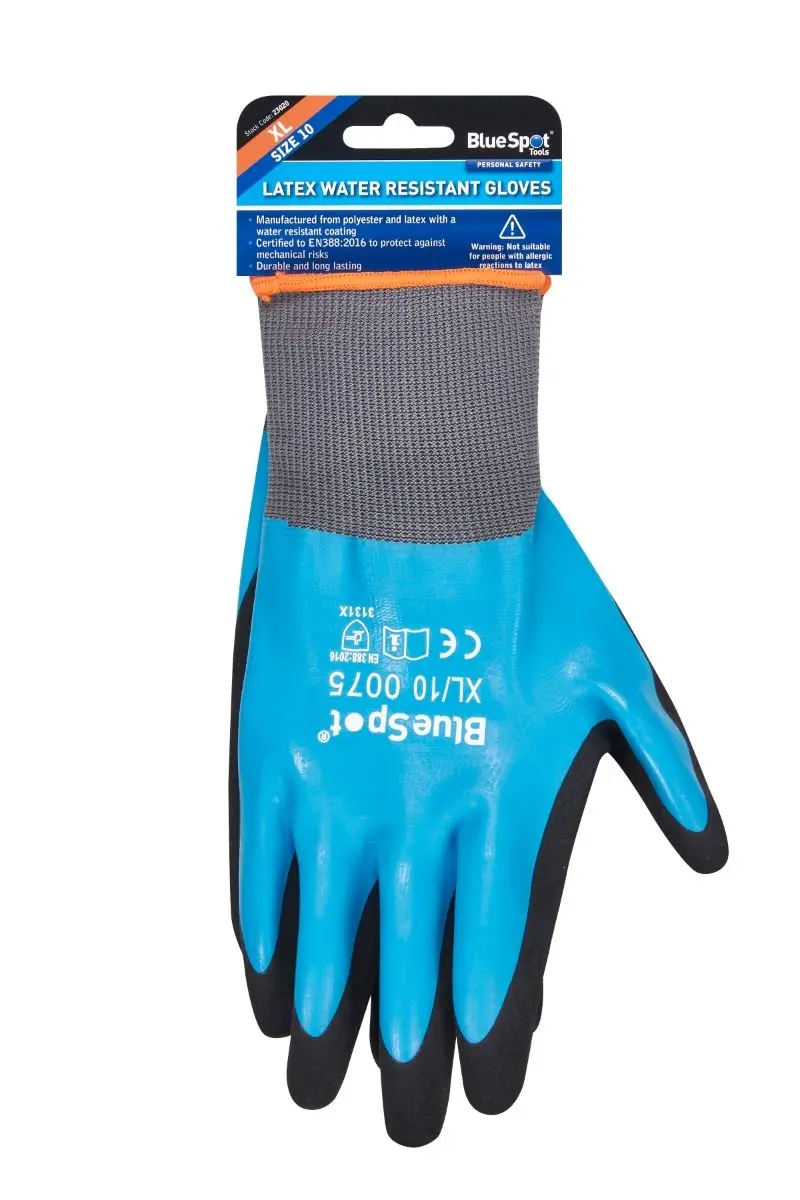 Blue Spot Tools Luvas Resistentes à Água em Látex (XL)