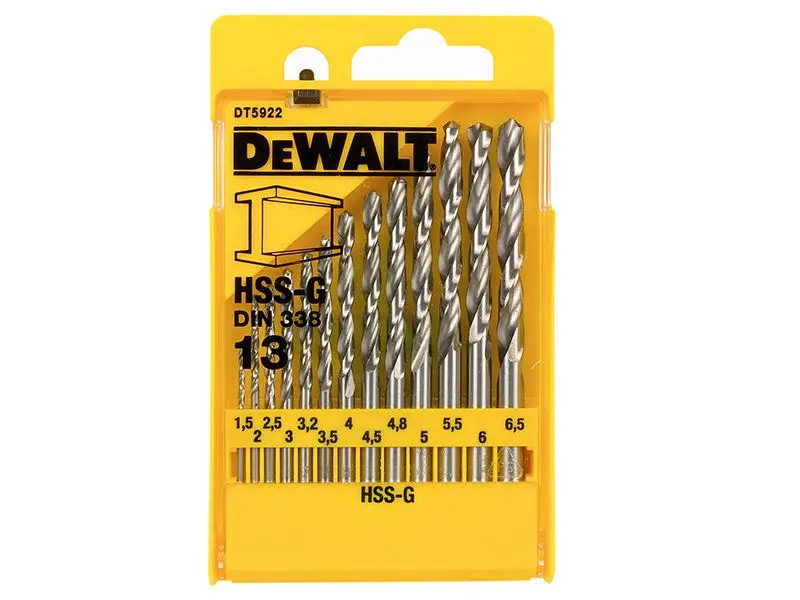 Dewalt סט מקדחי HSS-G 13 חלקים לטיפול במתכת (1.5-6.5 מ”מ)