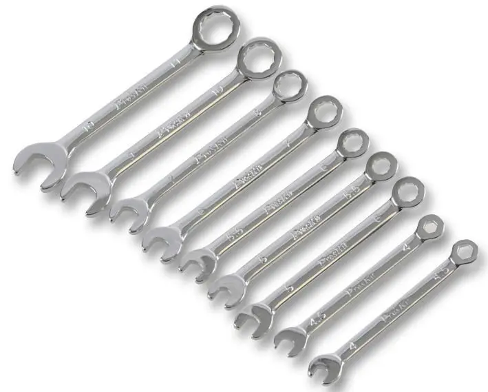 Pro's Kit 10-Piece Mini Combination Spanner Set, Imperial Sizes