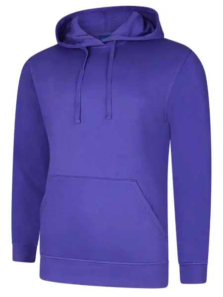 Uneek Unisex Deluxe Hooded Sweatshirt, 60% Cotton, Purple, 5XL
