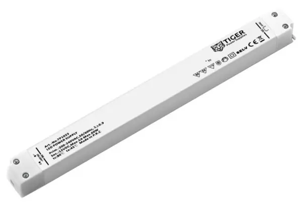 Alimentation LED 12V, 5A, 60W à tension constante TIGER, mince et compacte