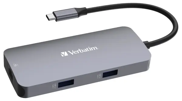 Verbatim CMH-05 USB-C 5 Port Pro Multiport Hub, 4K/USB/LAN/PD