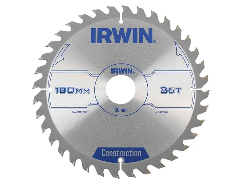 IRWIN® 建築用圓鋸片 180 x 30毫米 x 36齒 ATB 齒形