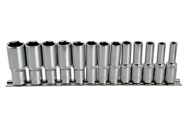 BlueSpot 3/8in Drive Deep Socket Set, 13-Piece, Chrome Vanadium