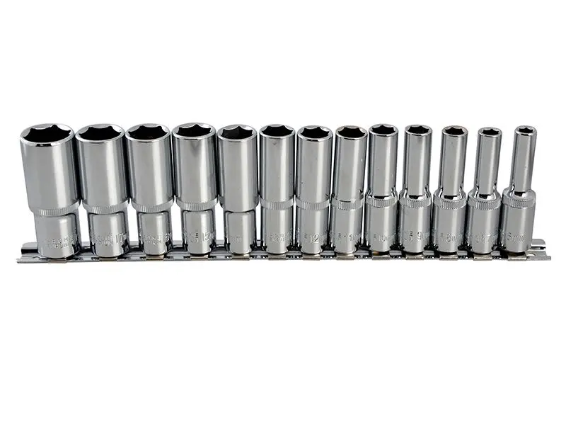 BlueSpot 3/8in Drive Deep Socket Set, 13-Piece, Chrome Vanadium