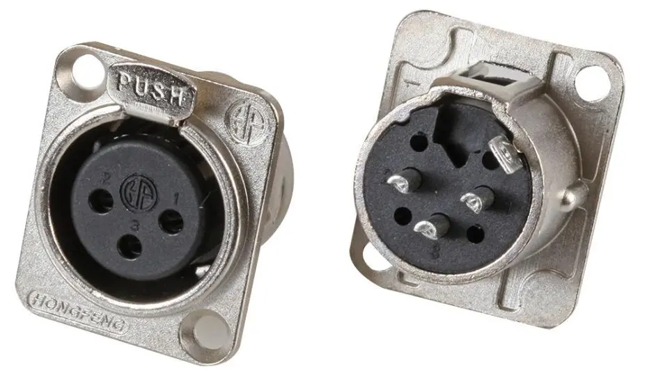 Prise XLR 3 pôles PRO SIGNAL pour panneau, nickelée