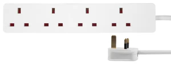 PRO ELEC Netverlengkabel, 4 Contactdozen, 7,5m, Wit