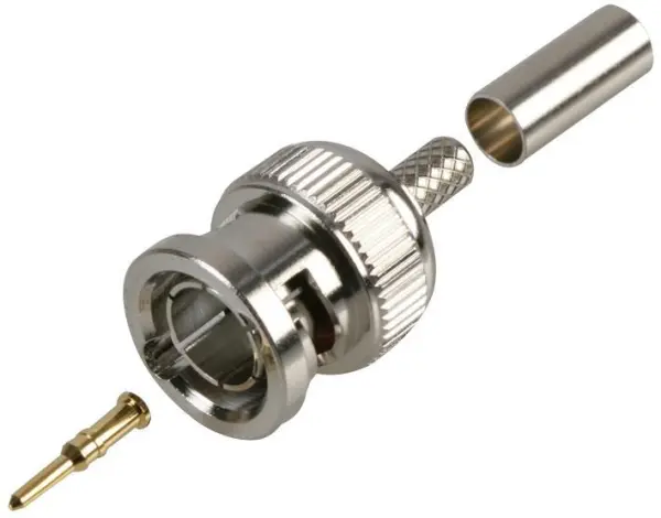 HiLo Conector BNC de Crimpagem, 75 Ohm, para Cabo CCTV