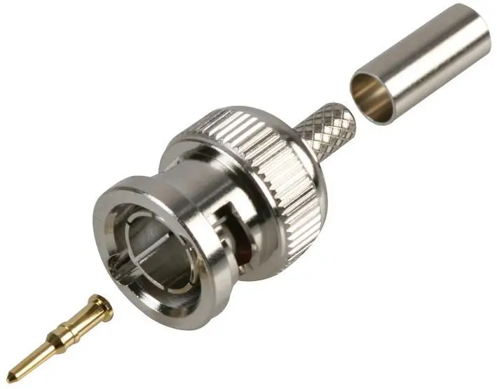 HiLo BNC Crimp Plug, 75 Ohm, for CCTV Cable