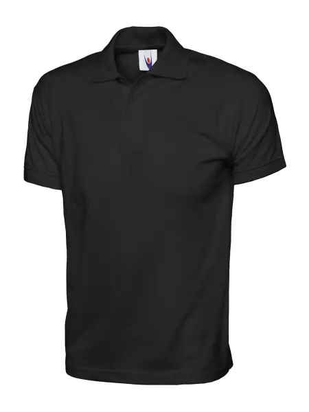 Uneek Polo Unisex in Jersey - 100% Cotone, Nero, Taglia L