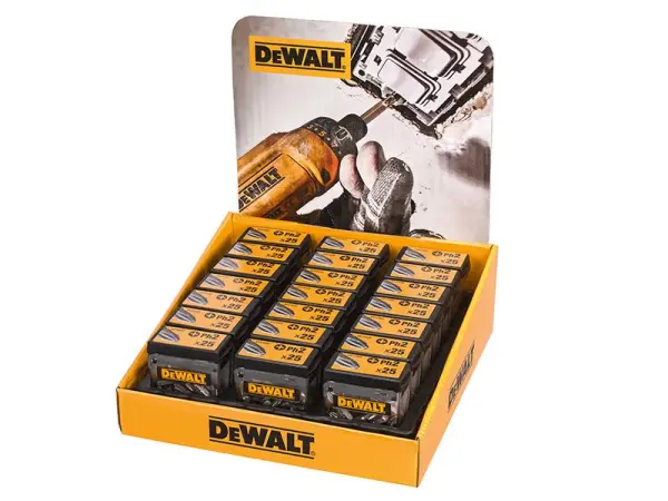 Mèches à vis Pozidriv PH2 DeWALT de 25 mm – Boîtes Tic Tac, 21 paquets de 25