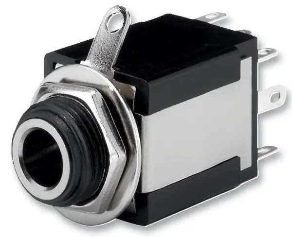 HiLo שקע ג'ק מונו 6.35 מ״מ, ציפוי ניקל, מפסק