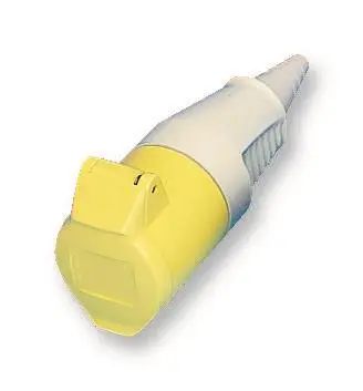 Walther 16A 110V CEE Socket, Yellow, IP44, Cable Mount