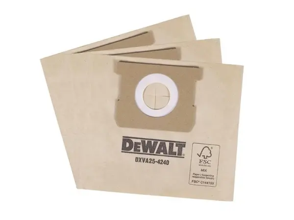 Sacs à poussière pour aspirateur DEWALT DXVA25-4240, ensemble de 3
