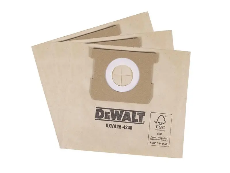 DEWALT Bolsas de Polvo para Aspiradora DXVA25-4240, Pack de 3