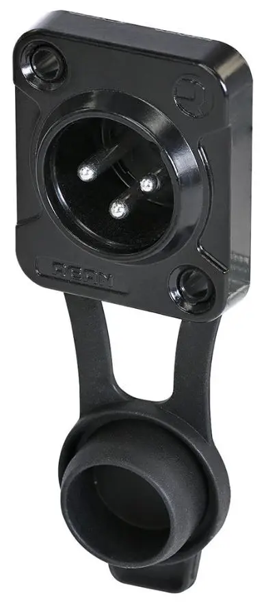 REAN Connecteur XLR 3 poles à monter sur panneau, IP65, Noir, Format D