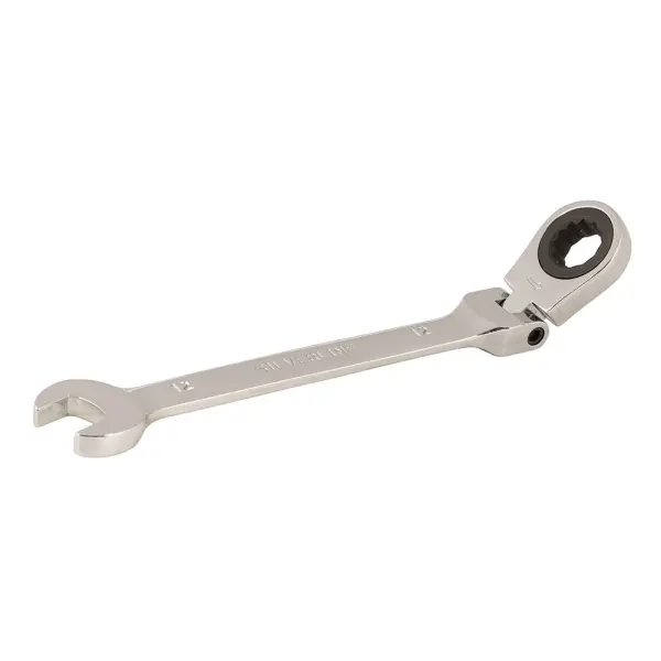 Silverline Flexible Head Ratchet Spanner, 12mm, Chrome Vanadium