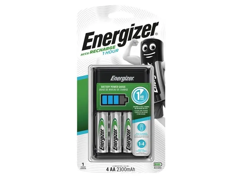 Energizer® Chargeur Rapide 1 Heure avec 4 Piles AA 2300mAh