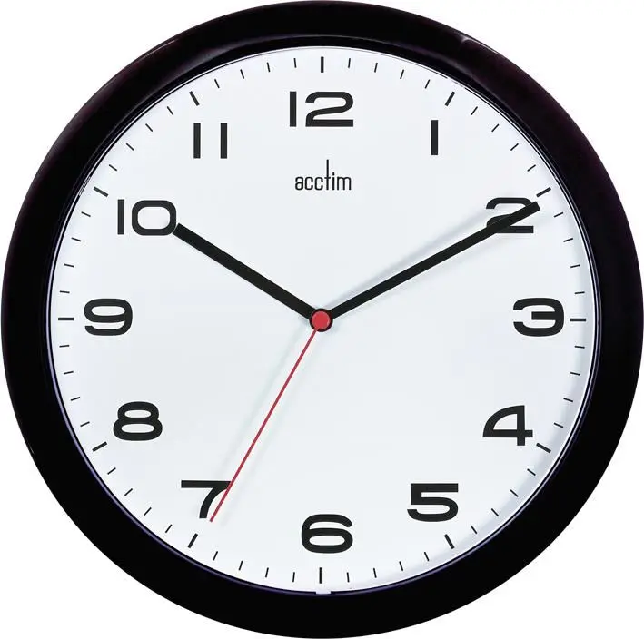 ACCTIM Aylesbury - Horloge Murale Quartz 25,5 cm, Noir