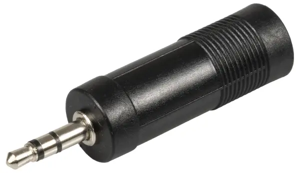 QTX 6.35mm Stereo Jack Socket to 3.5mm Stereo Jack Plug Adaptor