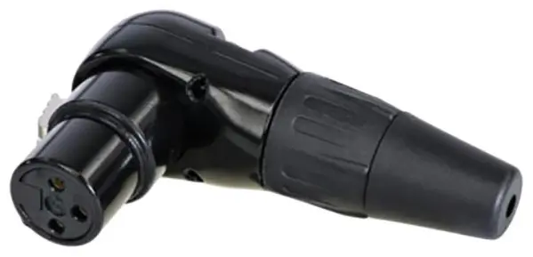 REAN RC3FR Conector XLR de Ángulo Recto, 3 Polos, Contactos Plateados