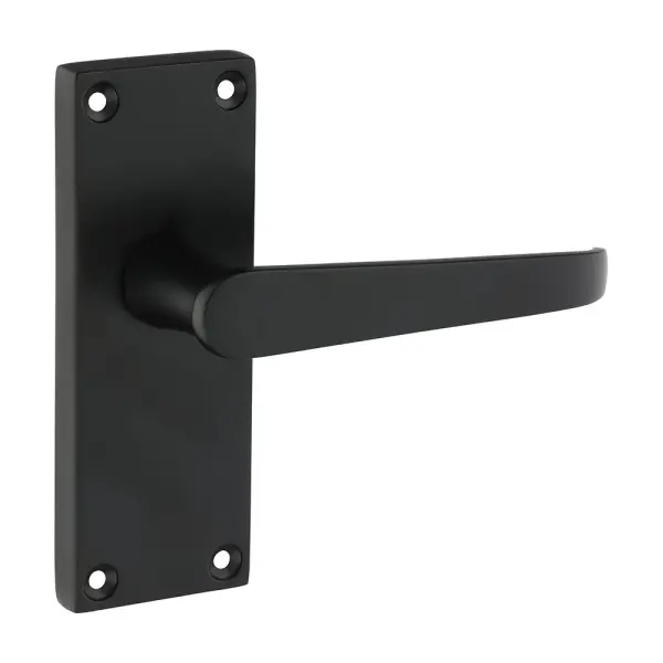 Timco Victorian Straight Latch Handles, Matt Black Zinc, 114x42mm (2 Pack)