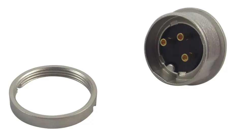 LUMBERG 3-Pole DIN Panel Plug, Front Mount, Silver Plated