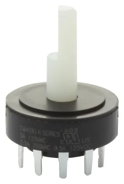 C&K Components 2 Pole Rotary Switch, 4 Position, 125V AC, 5A