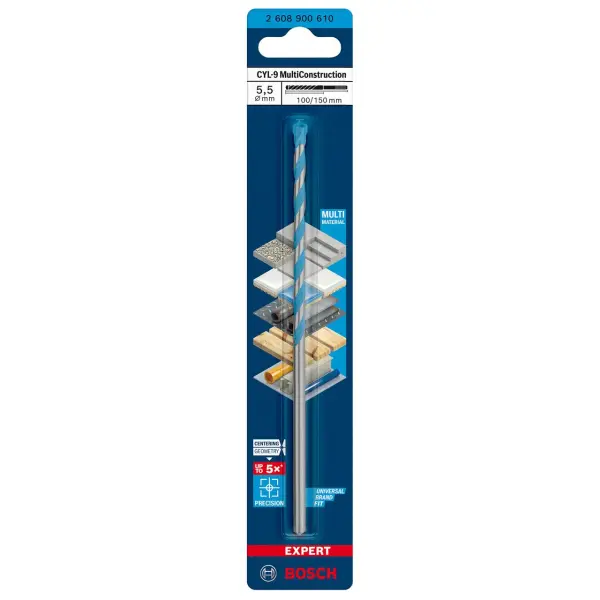 Bosch CYL-9 Mata Gerudi Pelbagai Bahan 5.5 x 100 x 150mm