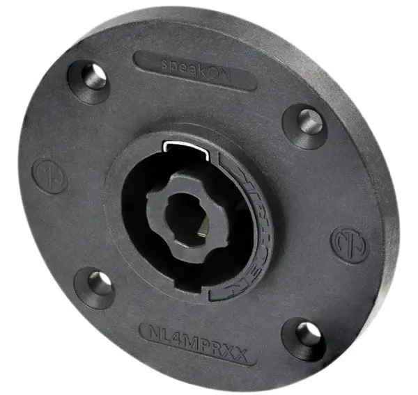 Neutrik 4P kulatý konektor pro panelové uchycení, černý, rozměr G