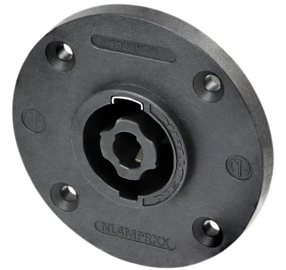 Neutrik 4 Pole Chassis Connector, Black G Size Flange, Countersunk Holes