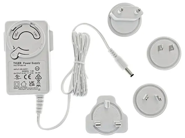 Tiger Power 12V 3A 36W International Power Supply with 4 Plugs