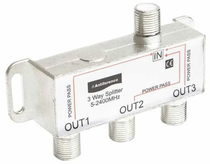 Antiference 75 Series 3-Way Indoor F-Type Splitter
