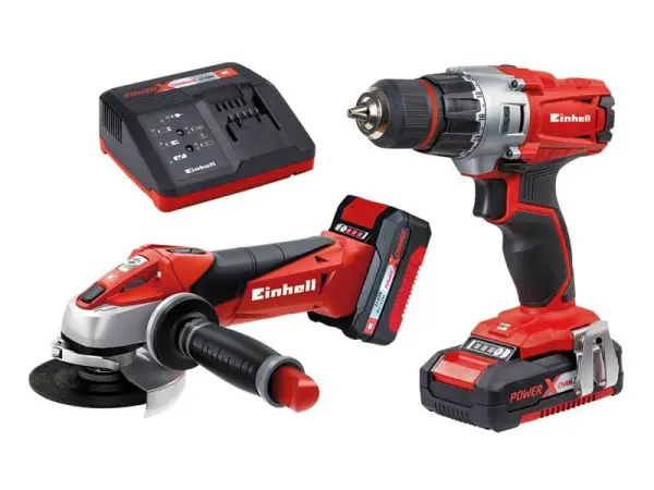 Einhell TE-TK 18 Li Drill & Grinder Kit, 18V with 1.5Ah & 3.0Ah Batteries