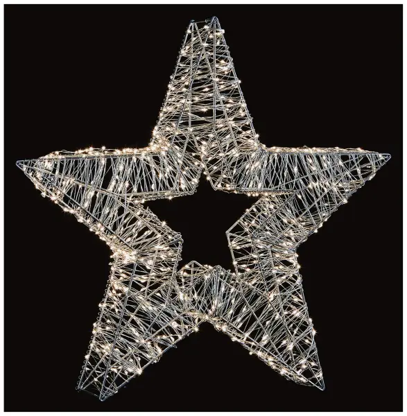 Christmas Star Decoration Silver 45cm 750 White LEDs