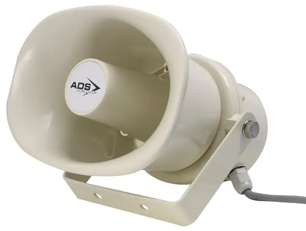 AUDIO DESIGN SERVICES ABS Rectangular Horn Loudspeaker with Swivel Bracket - 10W
