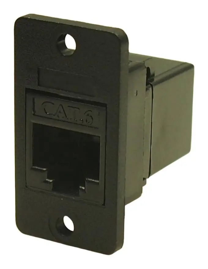 CLIFF Conector RJ45 Cat6 Passante Fino, Preto, Furos de 3.2mm