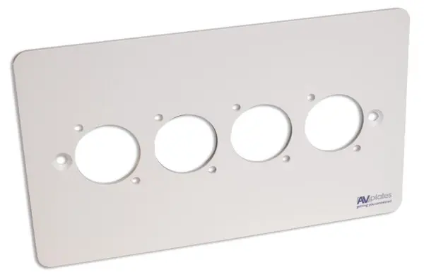 AVPLATES 2 Gang D-Shell Wall Plate, 4x Cut Out, White