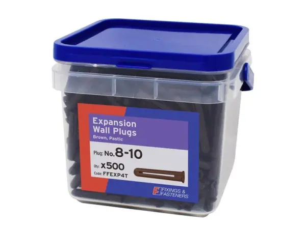 ForgeFix プラスチック製膨張壁プラグ アンカー ブラウン 8-10 500個入り