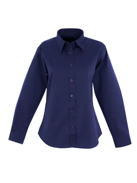Uneek Women's Pinpoint Oxford Shirt, Navy, Size XS