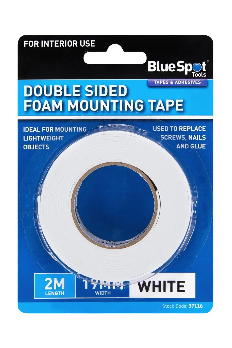 Blue Spot Tools Oboustranná montážní pěnová páska 19mm x 2m bílá