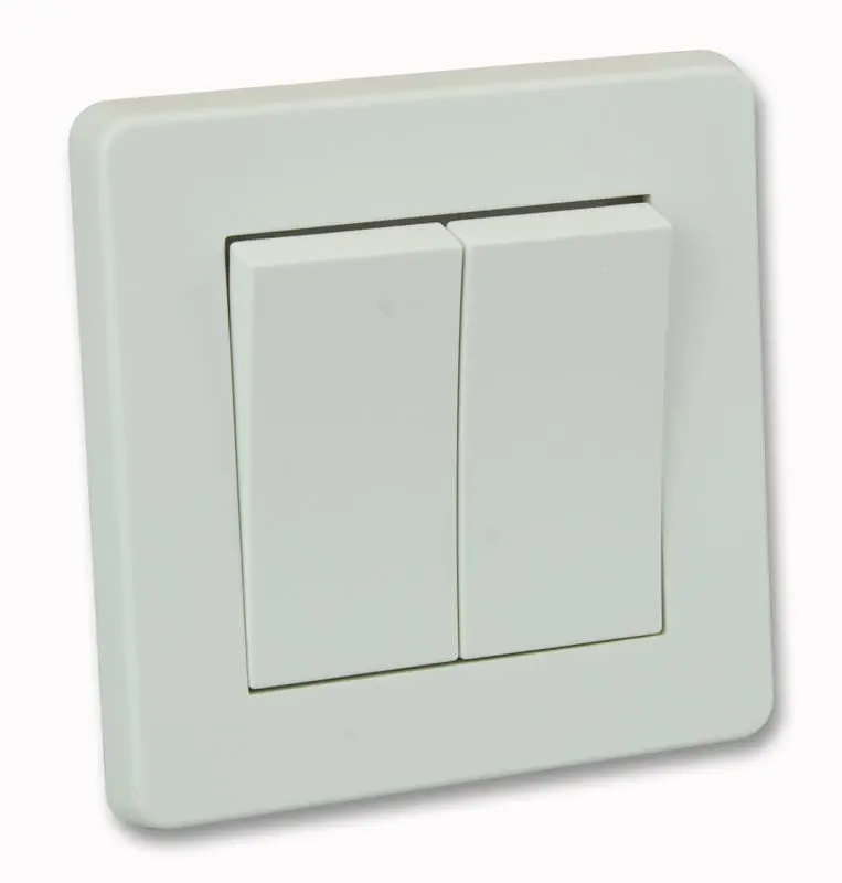 Crabtree 10A 2連2路ワイドロッカースイッチ 表面取り付け 白