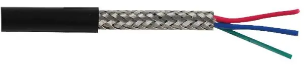 PRO ELEC 7-2-3C 3-Core Screened Cable, 0.2mm², Black, 25m