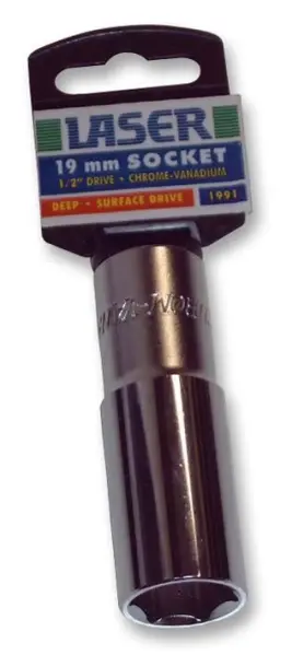 RARAION - 1/2 英寸深六角铬钒套筒，19毫米