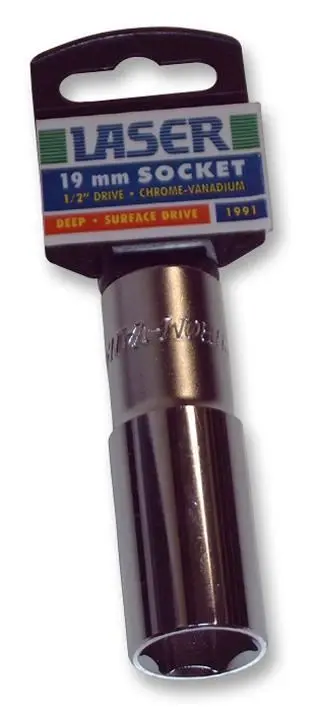 RARAION - 1/2 Zoll Tiefen-Sechskant-Nuss, 19mm, chromiert