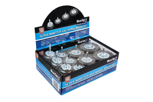 Blue Spot Tools - Set Berus Cawan & Roda Dawai 36 Keping