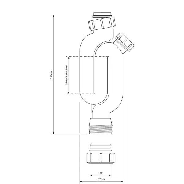 McAlpine Biała Zawór Odpływowy do Umywalki z Polipropylenu, 32mm