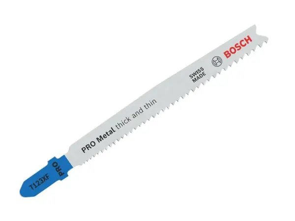 Bosch PRO Metal T123XF Jigsaw Blades, Bi-Metal, 100mm, Pack of 5