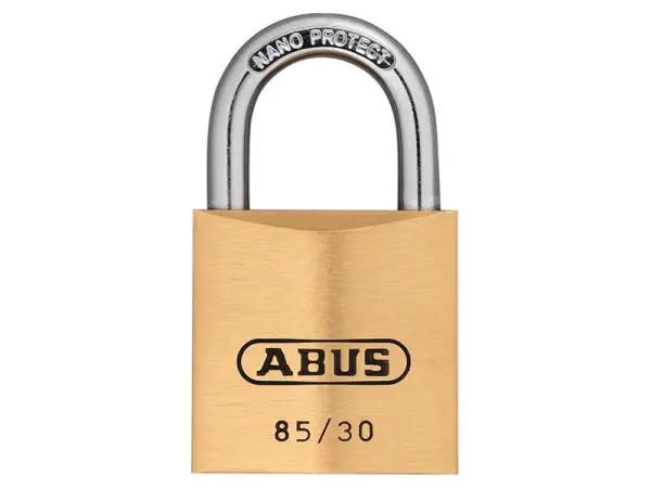 ABUS 85/30mm Messing Hangslot met Stalen Beugel, 30mm
