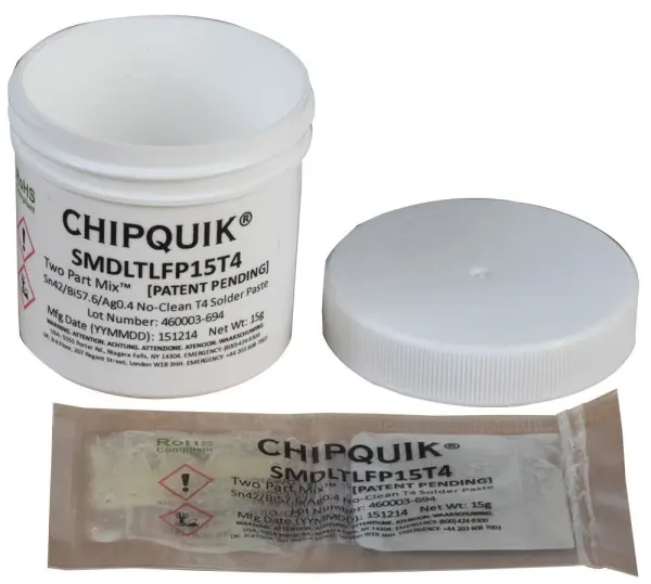 Chip Quik No Clean Solder Paste Sn42/Bi57.6/Ag0.4, 15g, T4